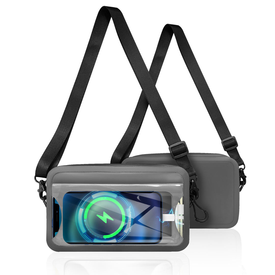 Waterproof shoulder bag with transparent smartphone case Kalsten