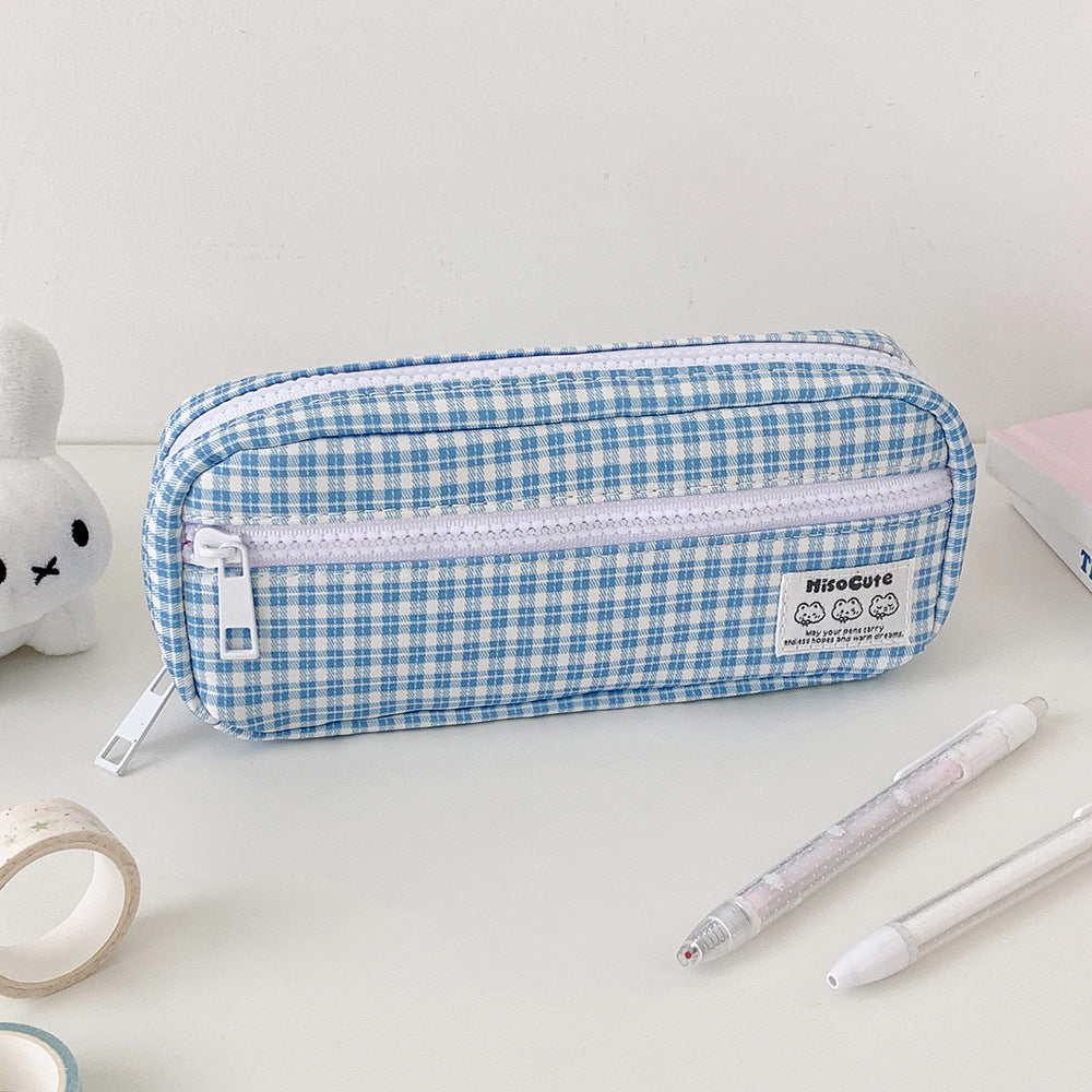 Checkered Pencil Case Organizer