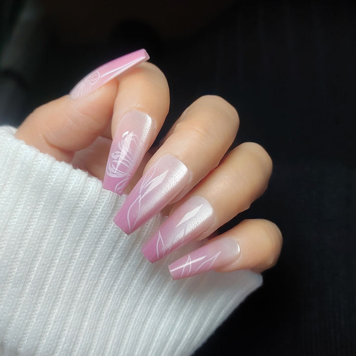 Floral Print Press-On Nail Set
