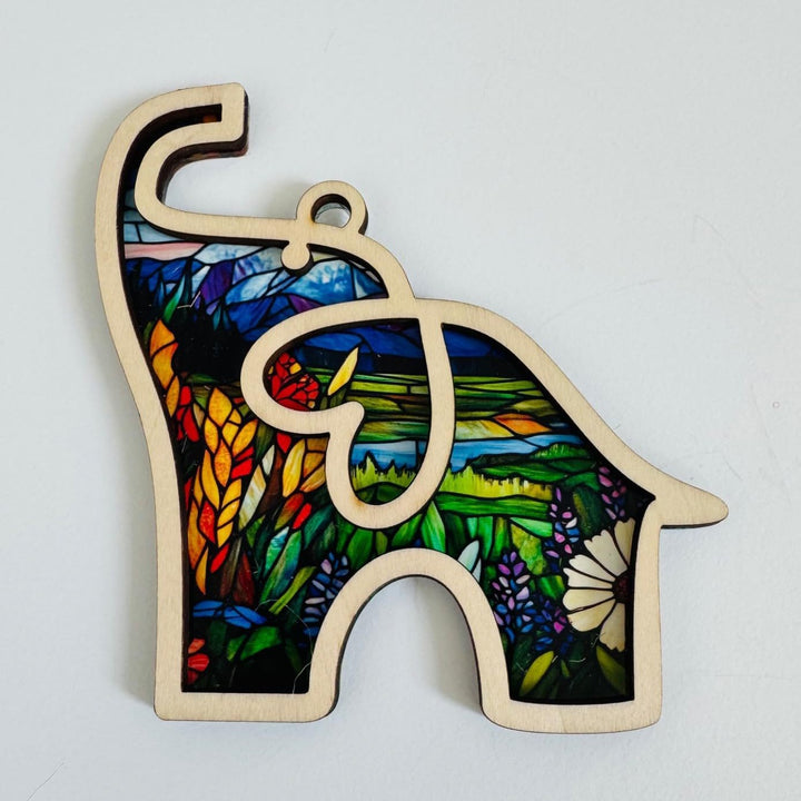 Artistic Wooden Elephant Ornament