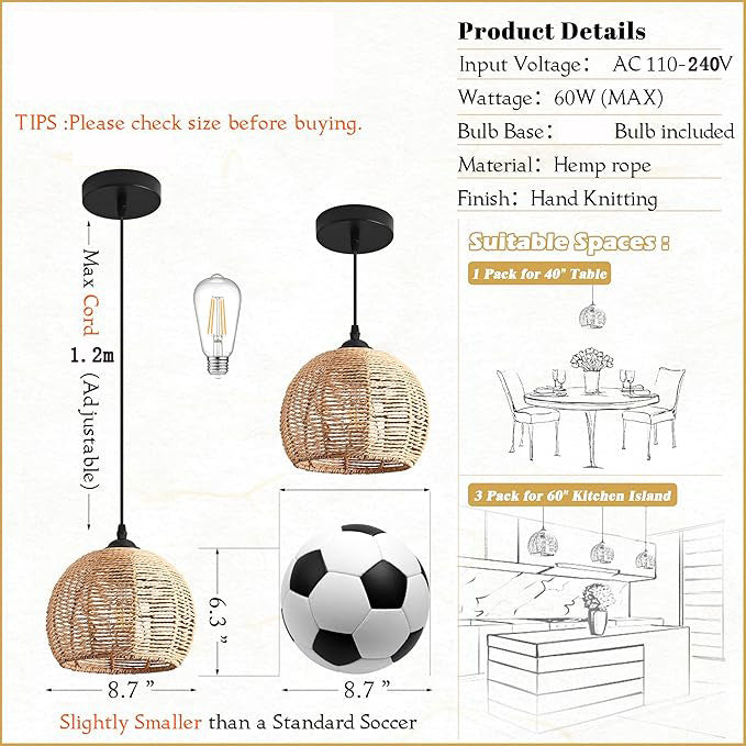 Boho-Chic Woven Pendant Light