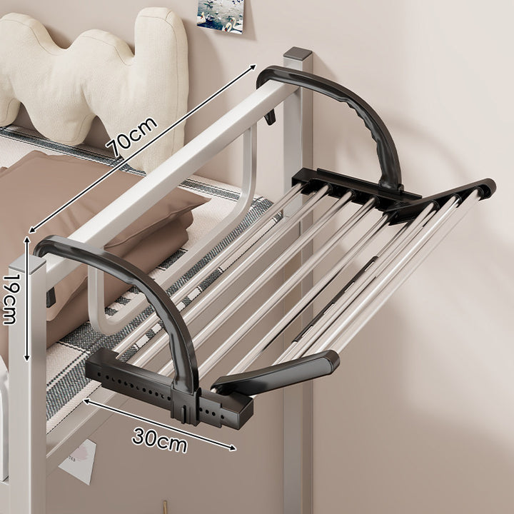 Expandable Over-Rail Telescopic Clothes Drying Rack with Multiple Stainless Steel Rods