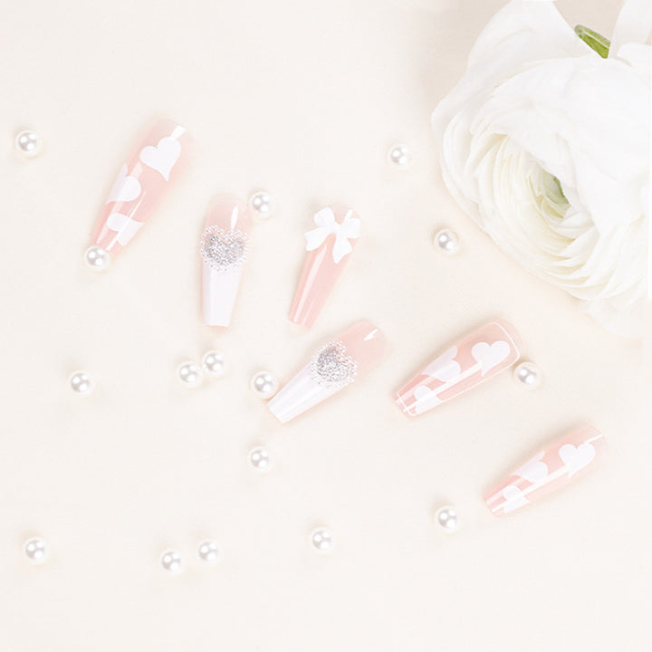 Artificial nail extensions with elegant floral design Kalsten