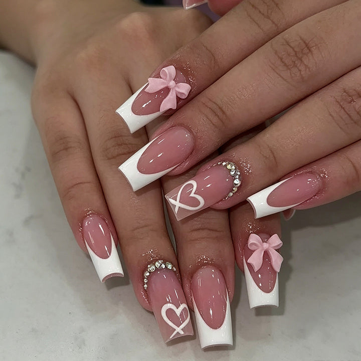 Decorative Heart Design Acrylic Nail Enhancements Kalsten