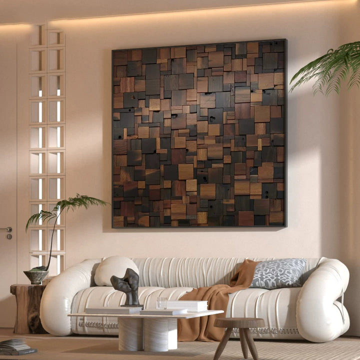 Wooden Cubism Wall Art