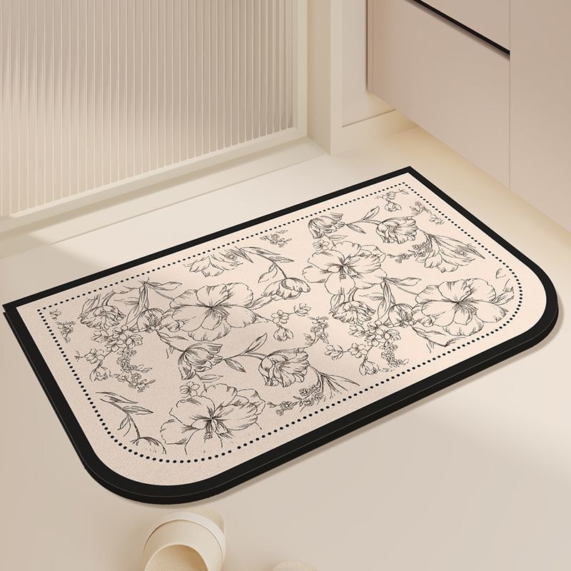 Elegant Floral Print Kitchen Mat