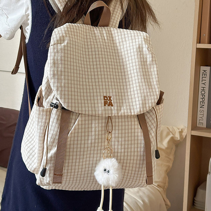 Durable Multi-Pocket Checkered Backpack Kalsten