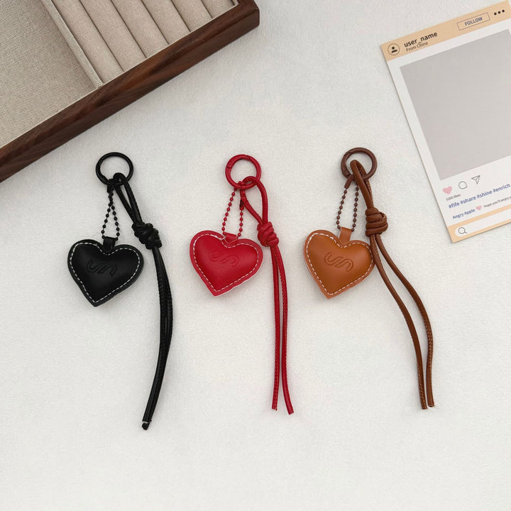Leather Heart Charm Keychain Kalsten
