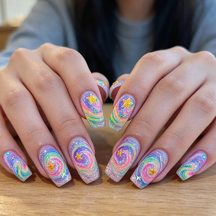 Artistic Glittery Nail Art Enhancements Kalsten