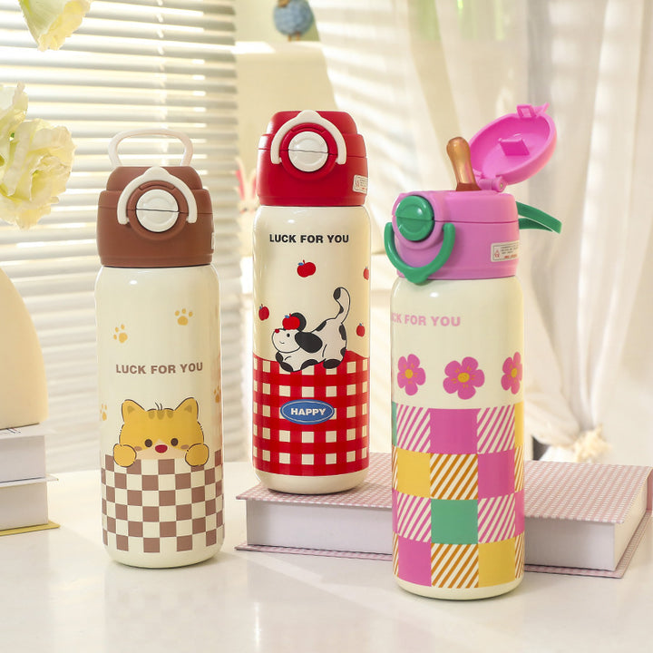 Unisex Insulated Drinking Bottle with Cute Animal Design Kalsten