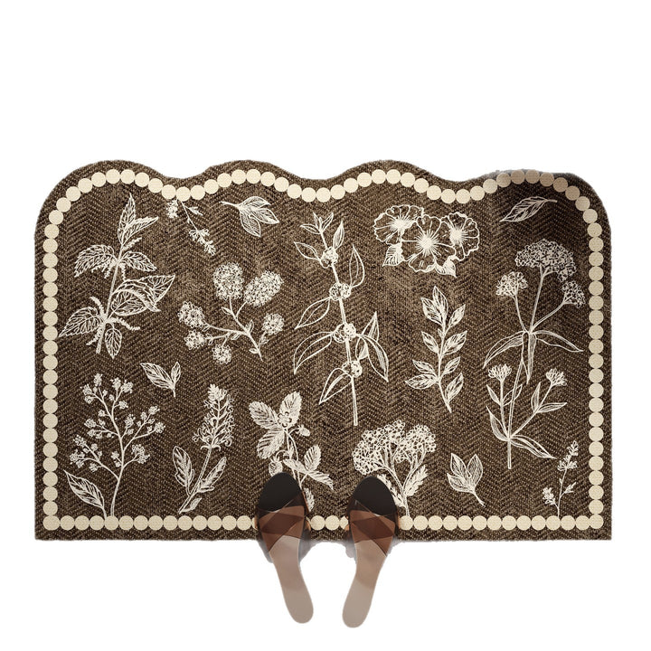 Decorative Botanical Pattern Bath Mat Kalsten