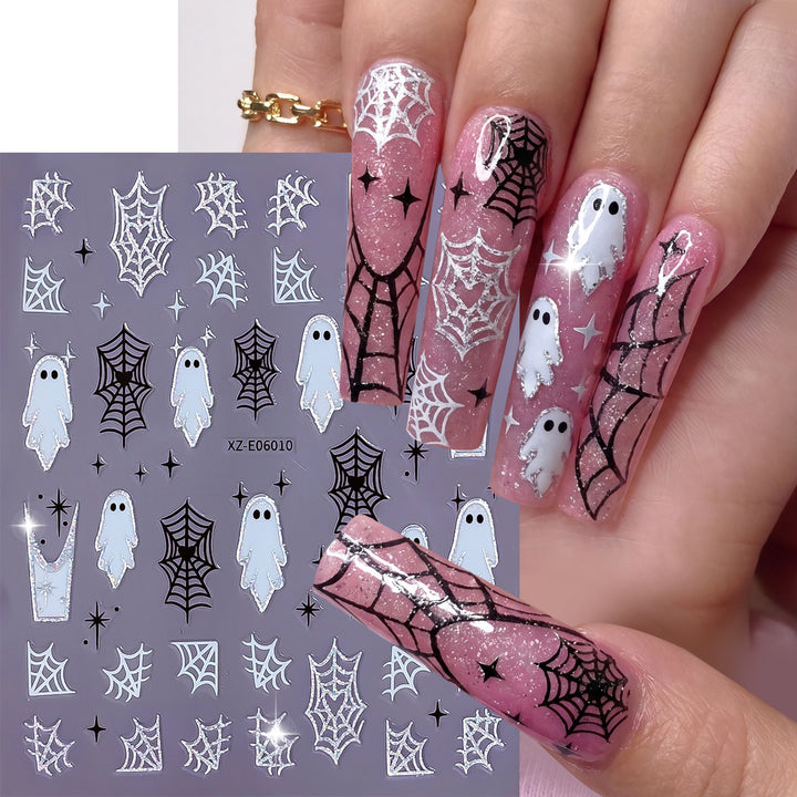 Glow-in-the-Dark Ghost Nail Art Sticker Set