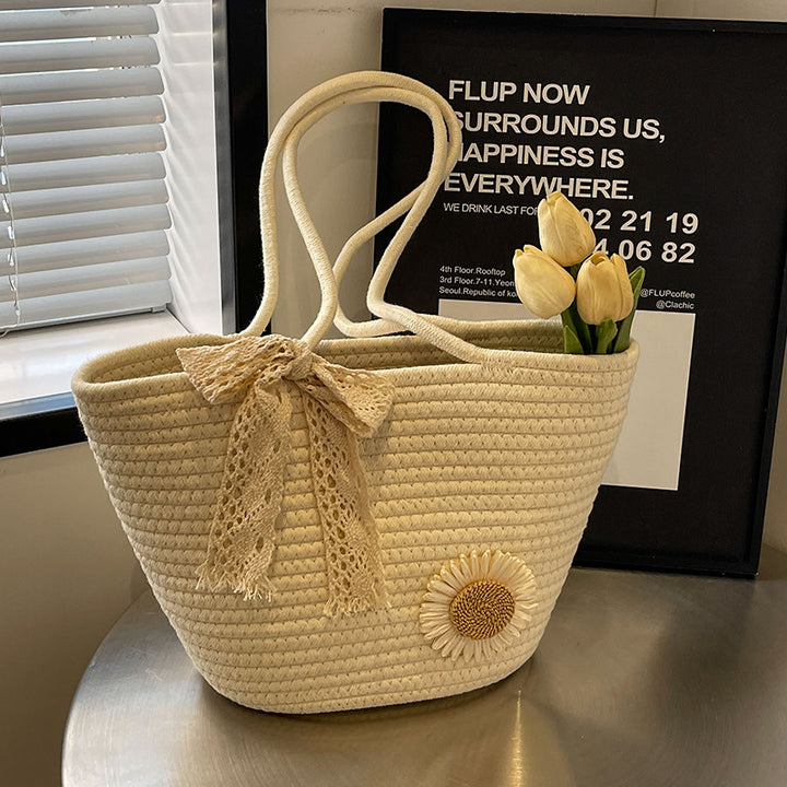Handcrafted Decorative Straw Tote Bag