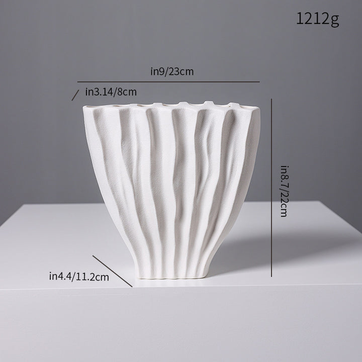 Sculptural Textured Ceramic Vase Kalsten