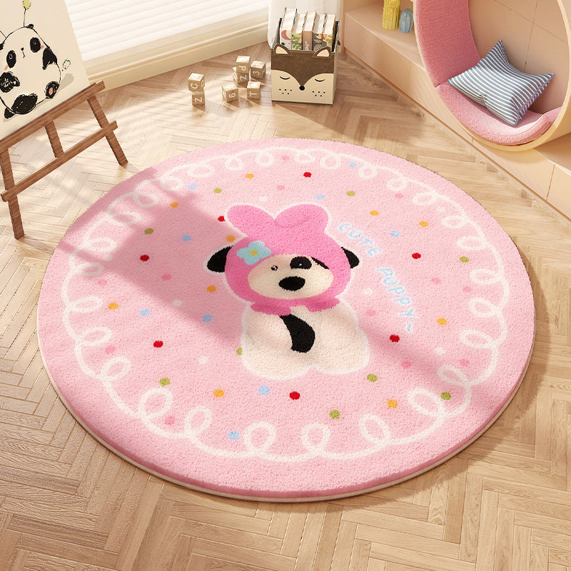 Playful Bow-Patterned Round Area Rug