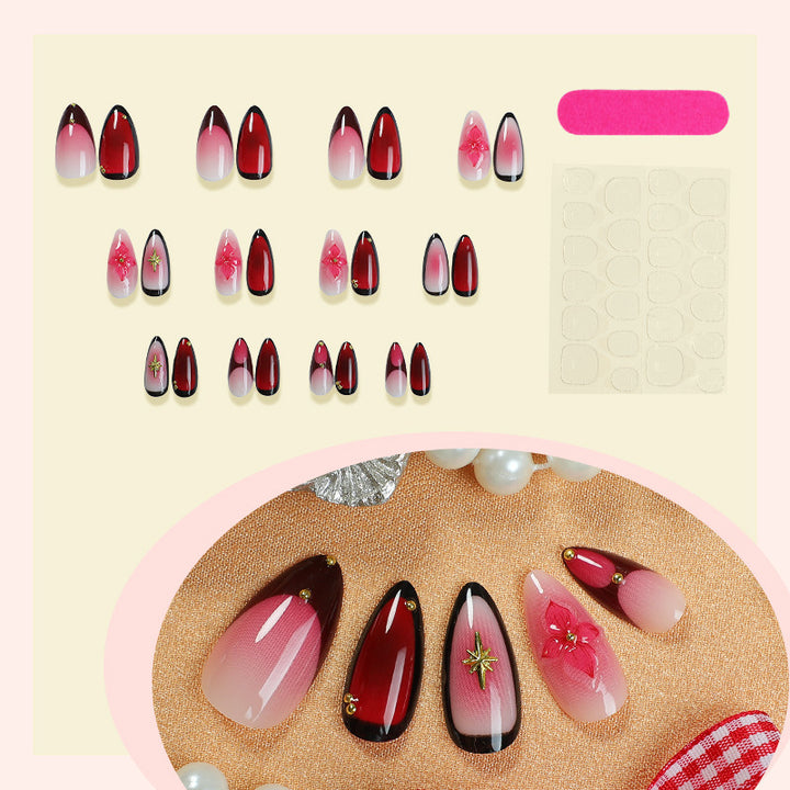 Premium Floral Accent Press-On Nails