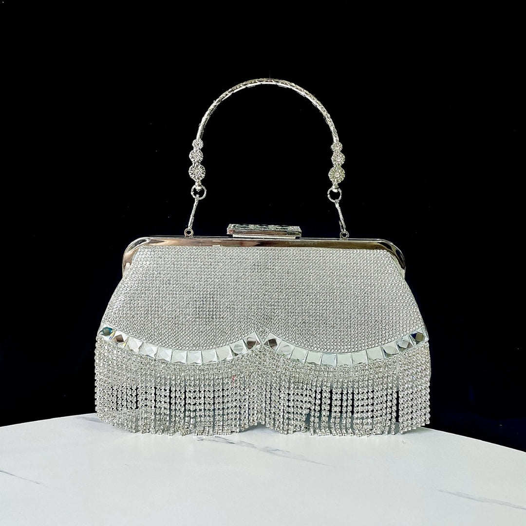 Rhinestone Fringed Evening Clutch