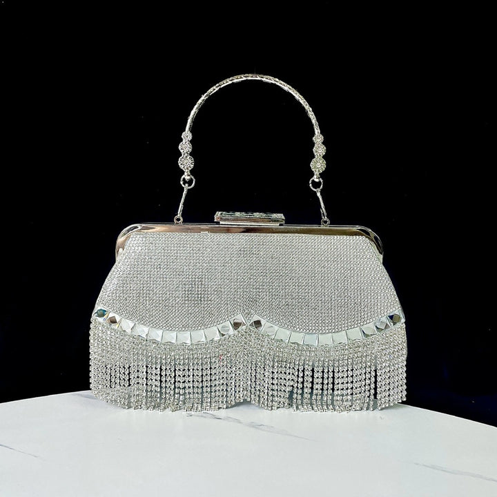 Rhinestone Fringed Evening Clutch