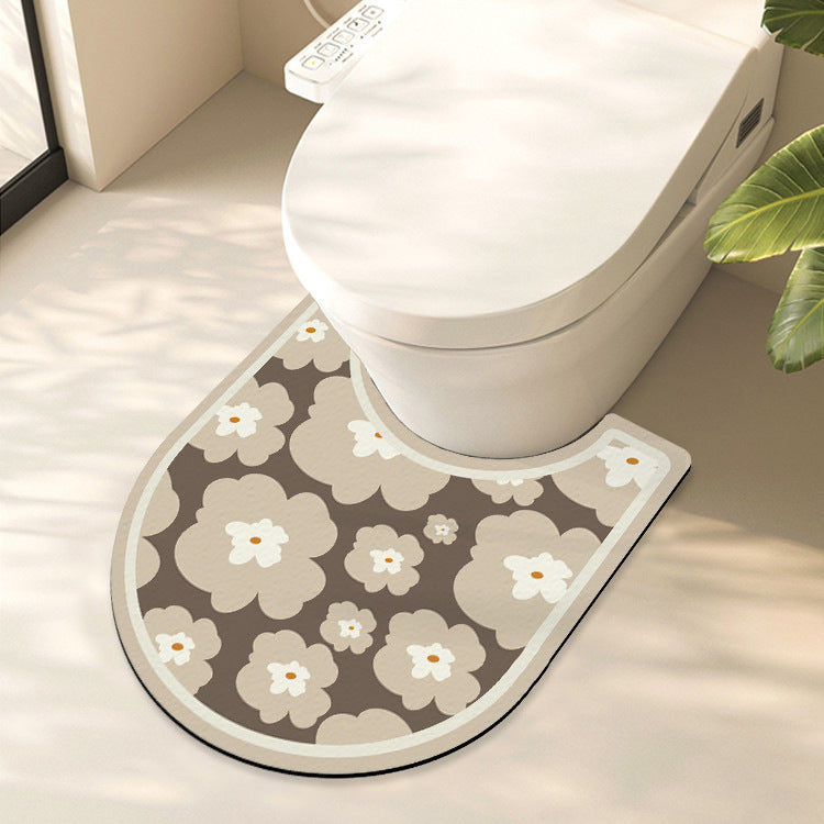Floral Patterned Bath Mat Set