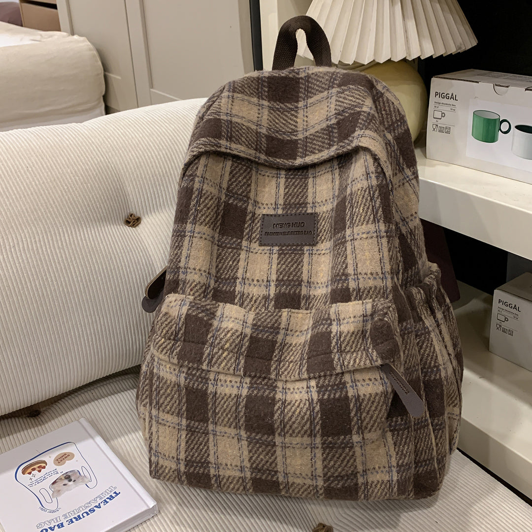 Cozy Plaid Backpack Kalsten