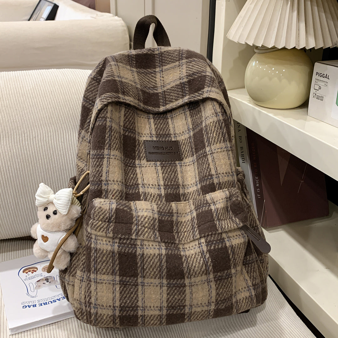 Cozy Plaid Backpack Kalsten