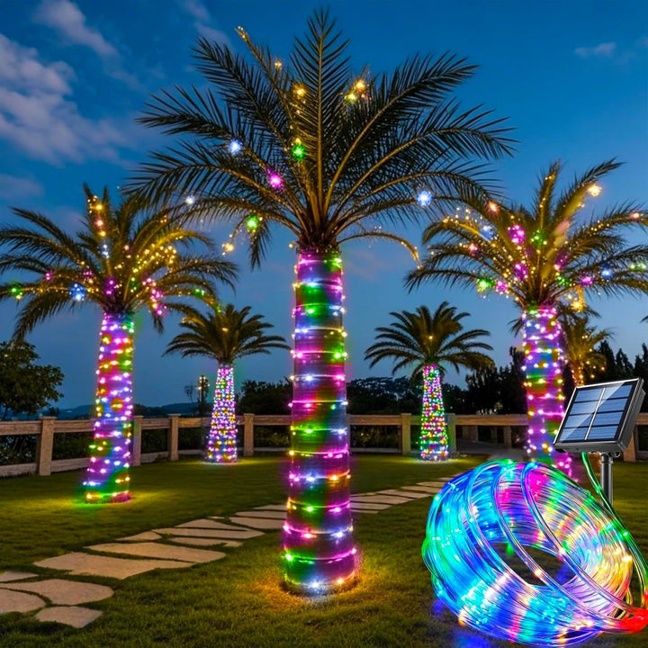 Solar-Powered Warm White Flexible LED Rope Lights For Tree And Landscape Wrapping Kalsten