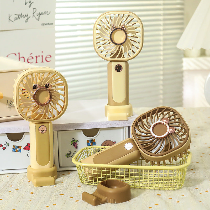 Ladies portable USB hand fan with ergonomic design and integrated LED lighting Kalsten