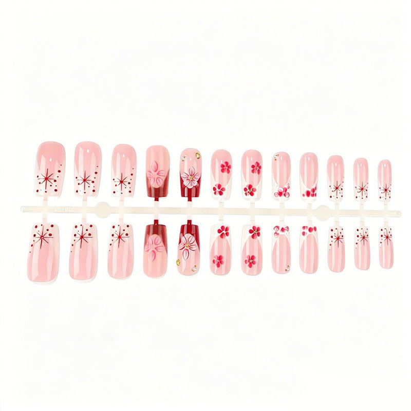 Floral-Embellished Press-On Nail Set