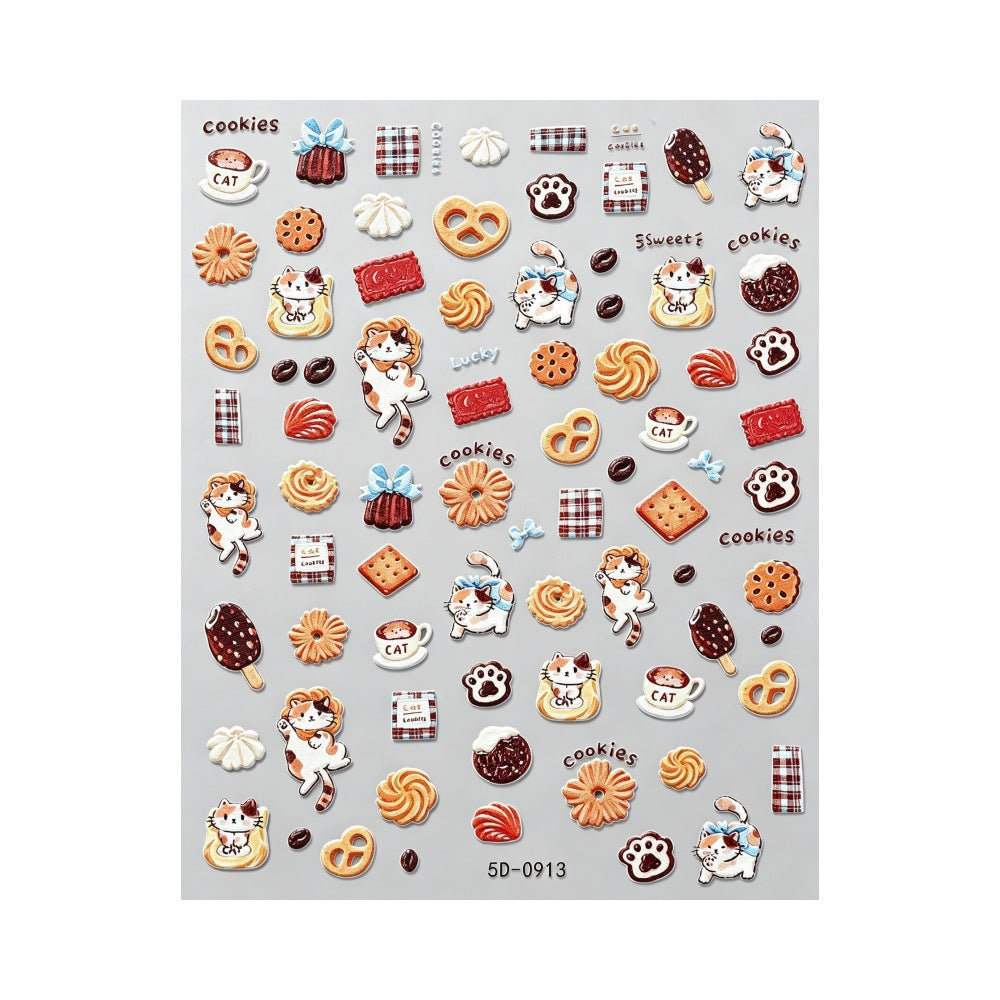 Creative Dessert-Themed Nail Art Stickers
