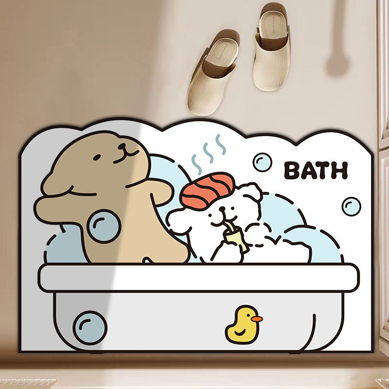 Cartoon-Themed Bathroom Mat