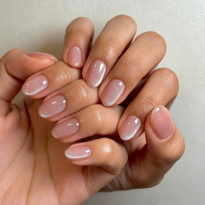 Glamorous Shimmer Gel Nail Enhancements