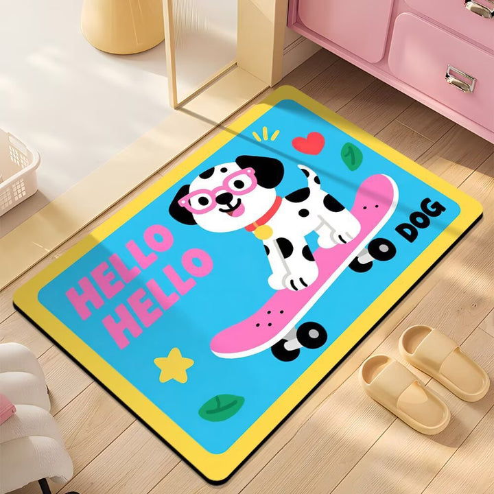 Cute Cartoon Dog Shower Mat Kalsten