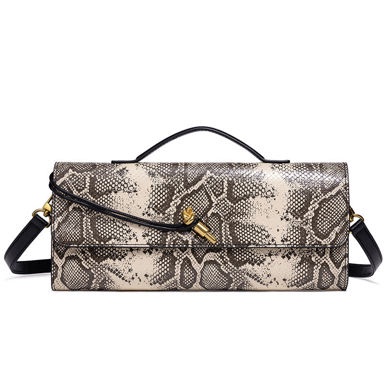 Embossed Snake Print Evening Clutch Kalsten