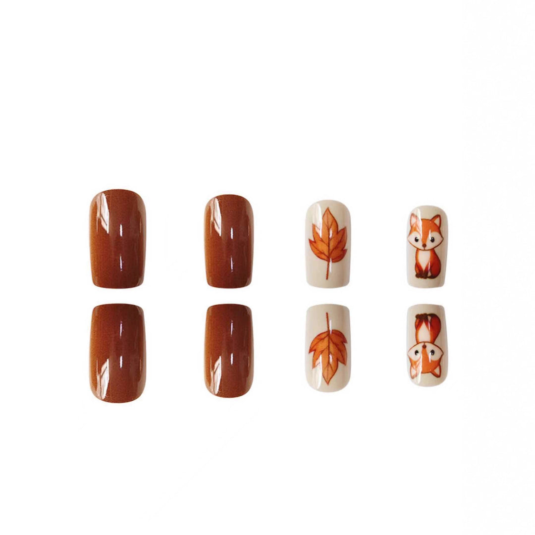 Thematic Fox and Leaf Nail Art Set Kalsten
