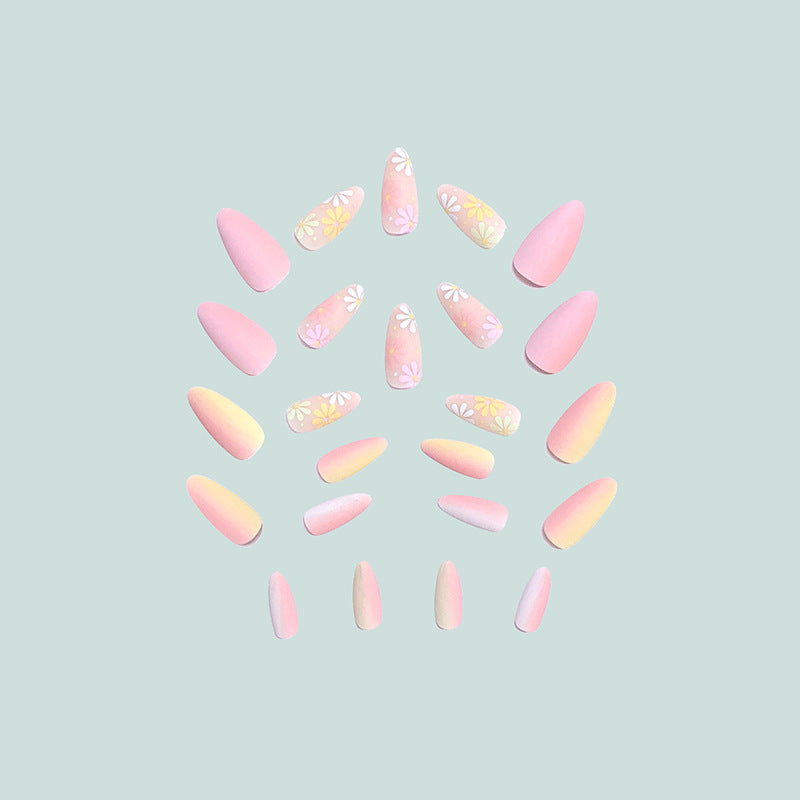 Artistic nail extensions with floral pattern Kalsten