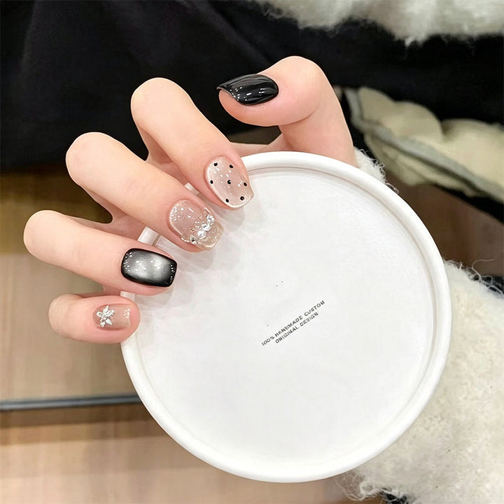 Acrylic nail set with elegant glitter accents Kalsten