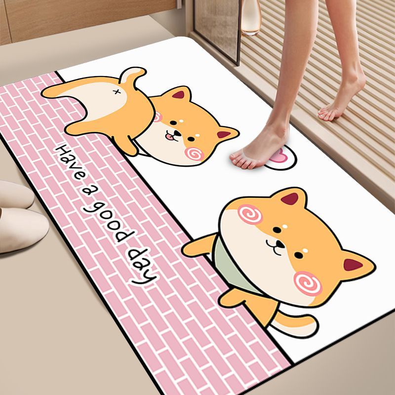 Cartoon Dog-Themed Bath Mat Kalsten
