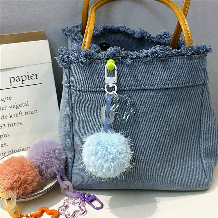 Cute Fuzzy Pom-Pom Keychain kalsten