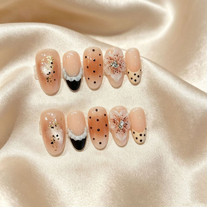 Artistic Floral Press-On Nail Design Set