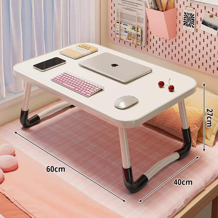 Foldable Portable Bed Laptop Table with Rounded MDF Top and Locking Folding Legs