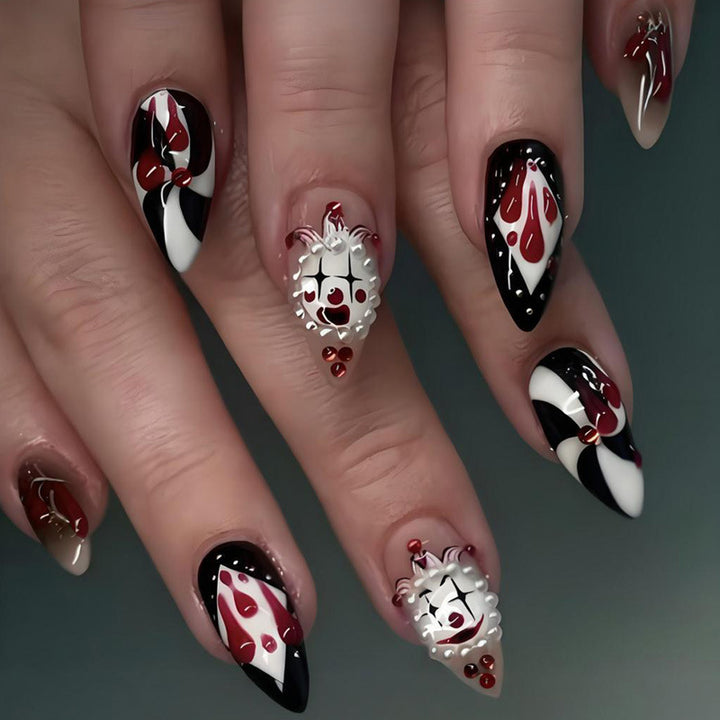 Art nail set with unique spooky designs Kalsten