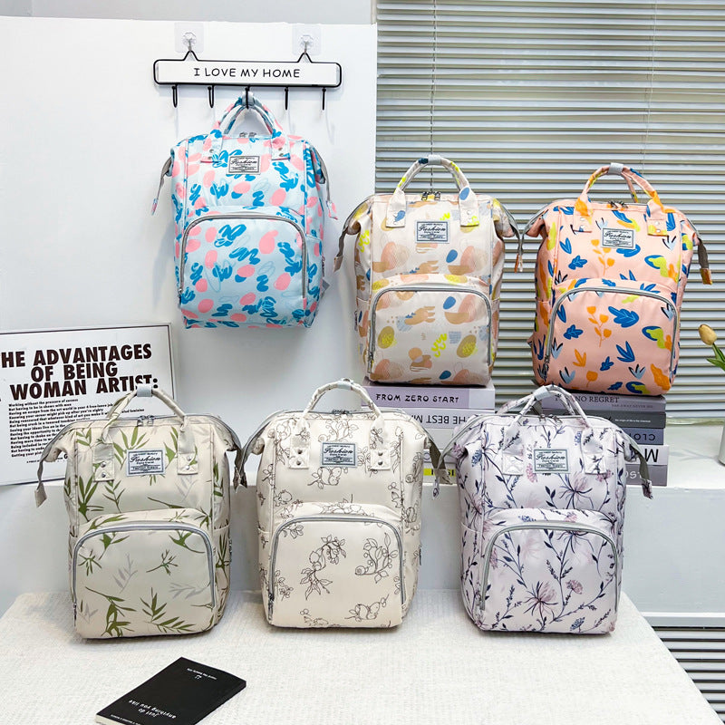 Floral Print Multi-Functional Diaper Backpack Kalsten