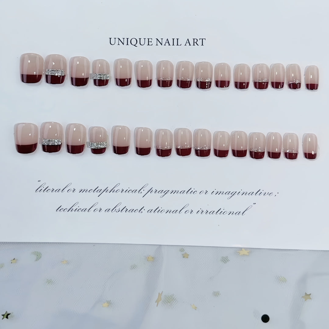 Rhinestone Accent Press-On Nails Kalsten