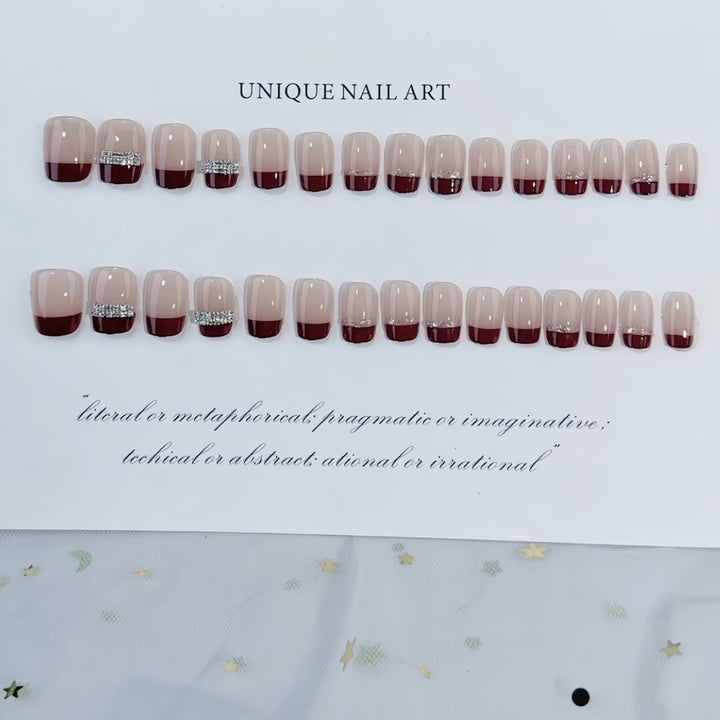 Rhinestone Accent Press-On Nails Kalsten