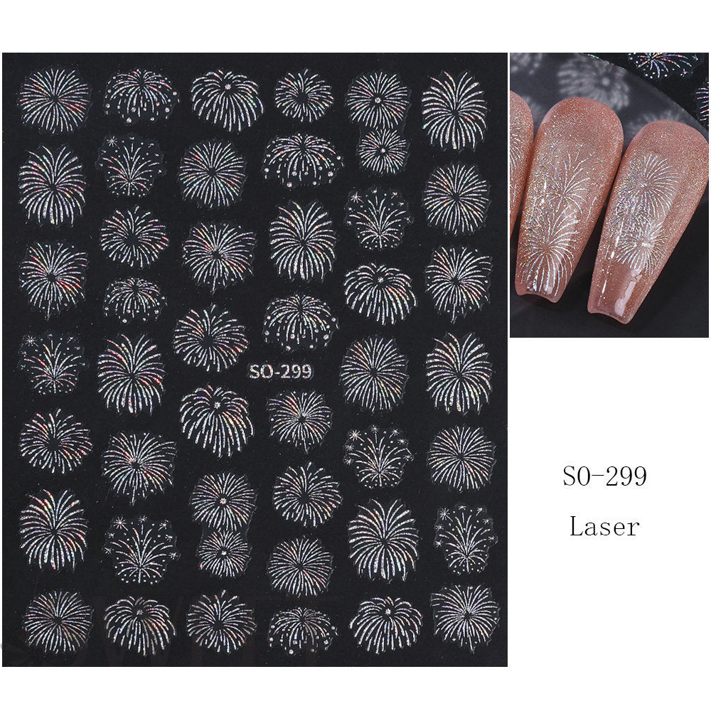 Laser Multi-Design Nail Art Sticker Sheet