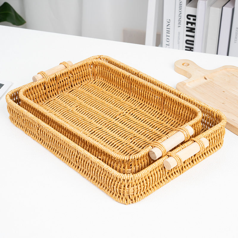 Handwoven Rectangular Serving Tray Kalsten