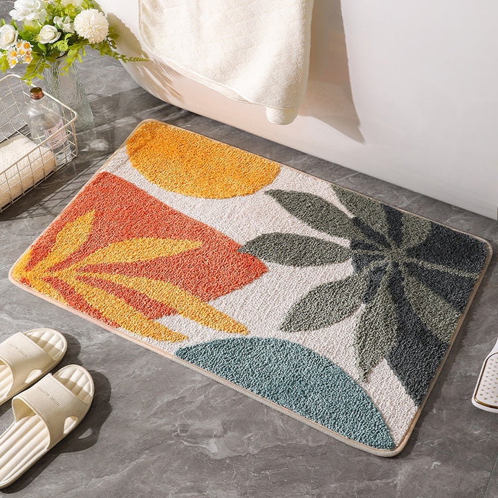 Artistic Floral Bath Mat Kalsten
