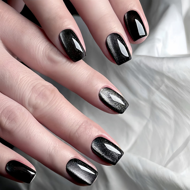 Glossy Black Press-On Nail Set Kalsten