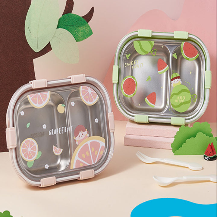 Fun-Themed Dual-Compartment Lunch Container