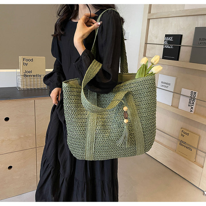 Woven Textured Beach Tote